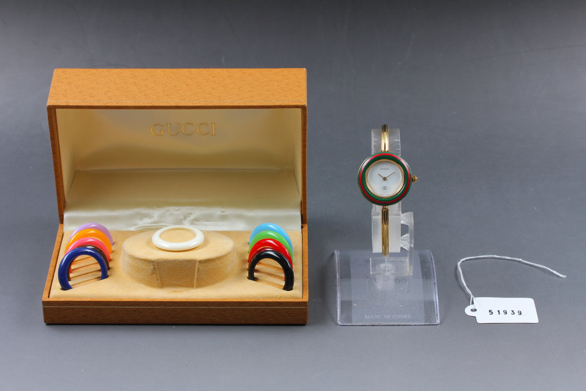 Gucci 1100-L Change Bezel 12 Colors Women's Quartz Watch, Boxed (2)