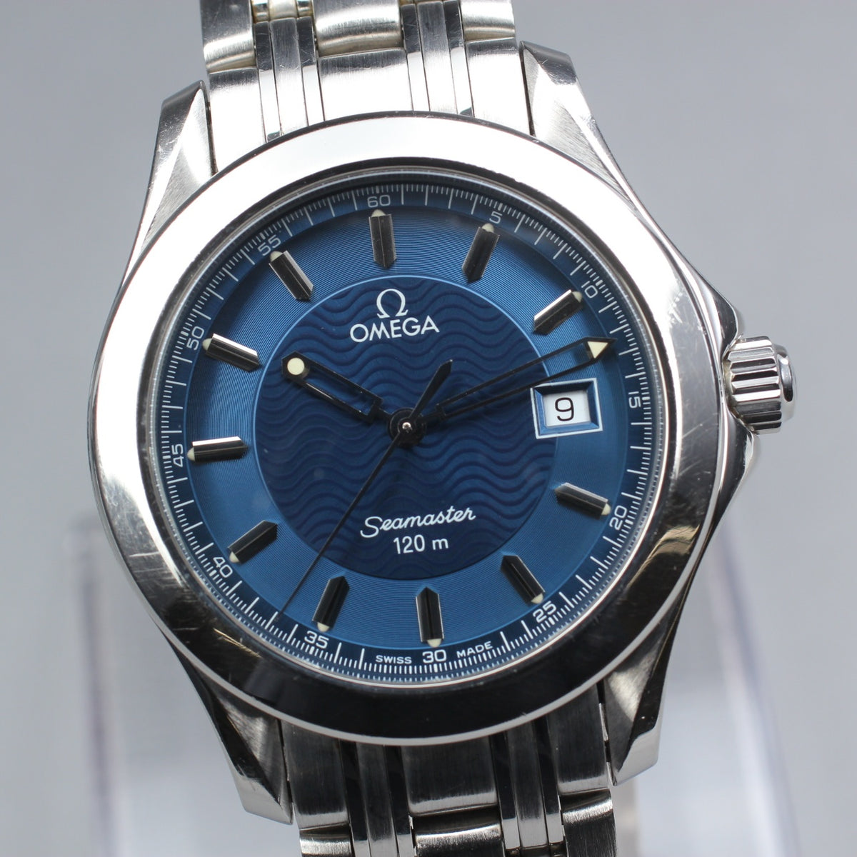 OMEGA Seamaster 120m 2511.81 Blue Wave Dial Quartz Men's Watch (1)