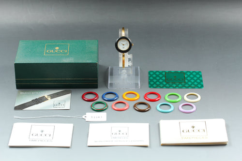 GUCCI 11/12 Change Bezel 12 Color Women's Quartz Watch, Box Papers (2)