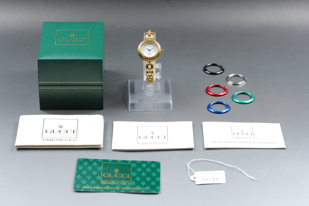 GUCCI 11/12 Change Bezel 6 Color Women's Watch, Box papers (2)