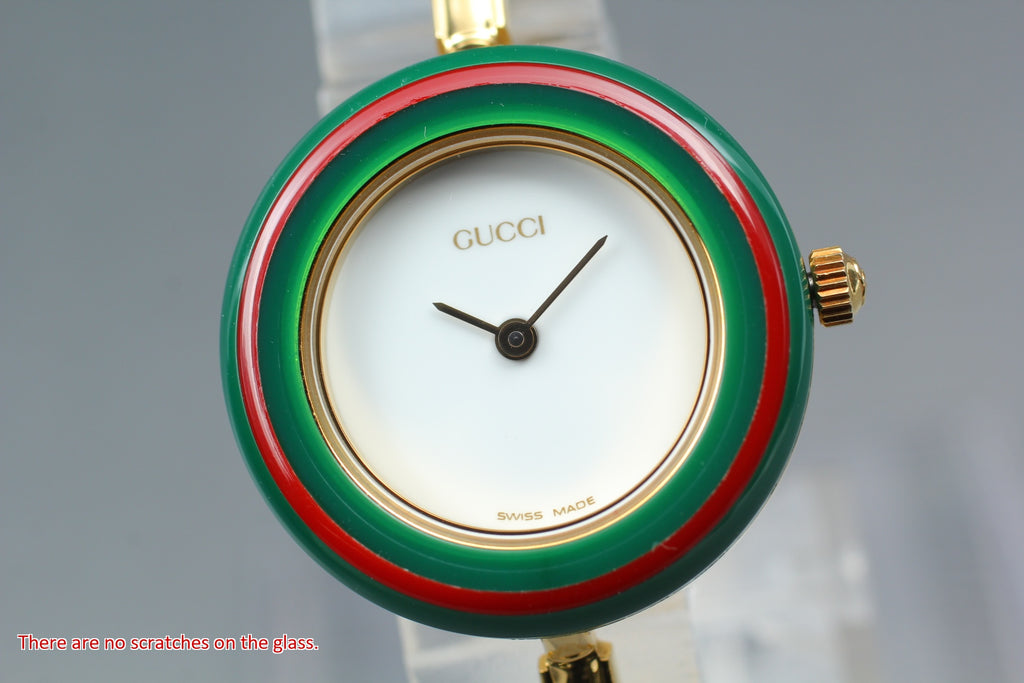 GUCCI 11/12.2 Change Bezel 12 Colors Women's Quartz Watch, Box Papers (4)