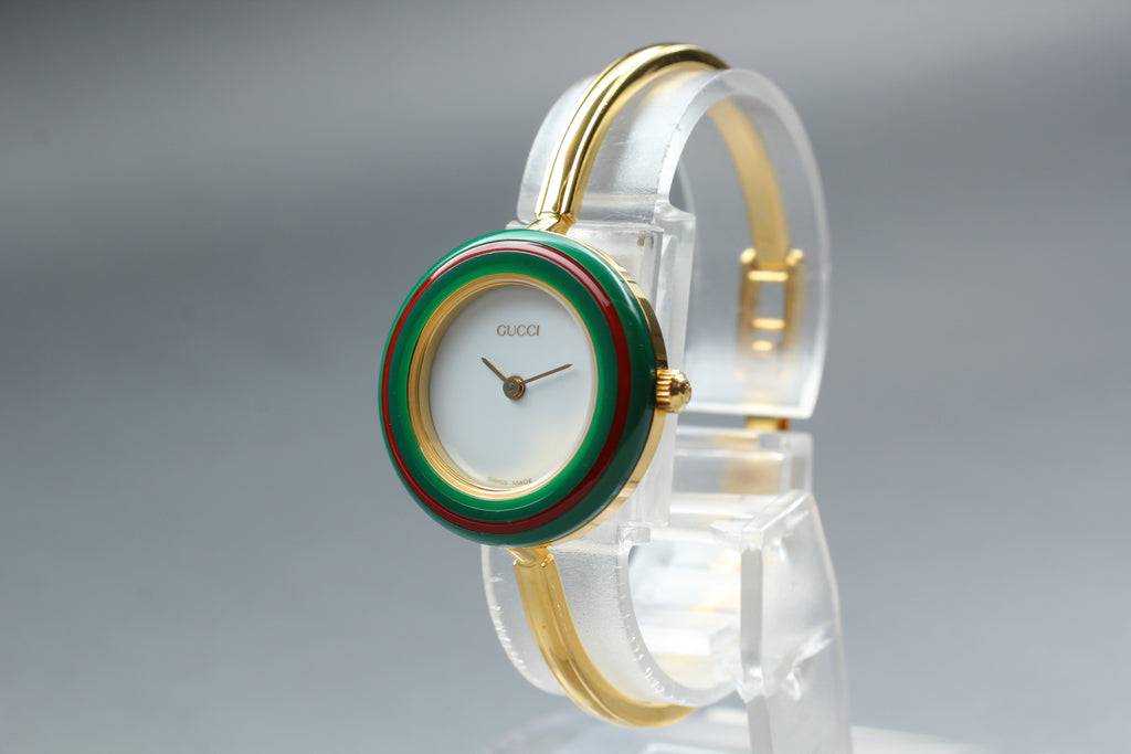 GUCCI 11/12.2 Change Bezel 12 Colors Women's Quartz Watch, Box Papers (6)
