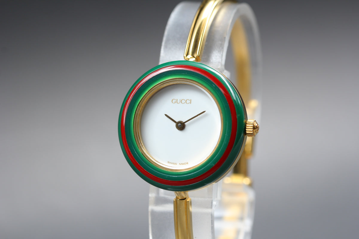 GUCCI 11/12.2 Change Bezel 12 Colors Women's Quartz Watch, Box Papers (5)