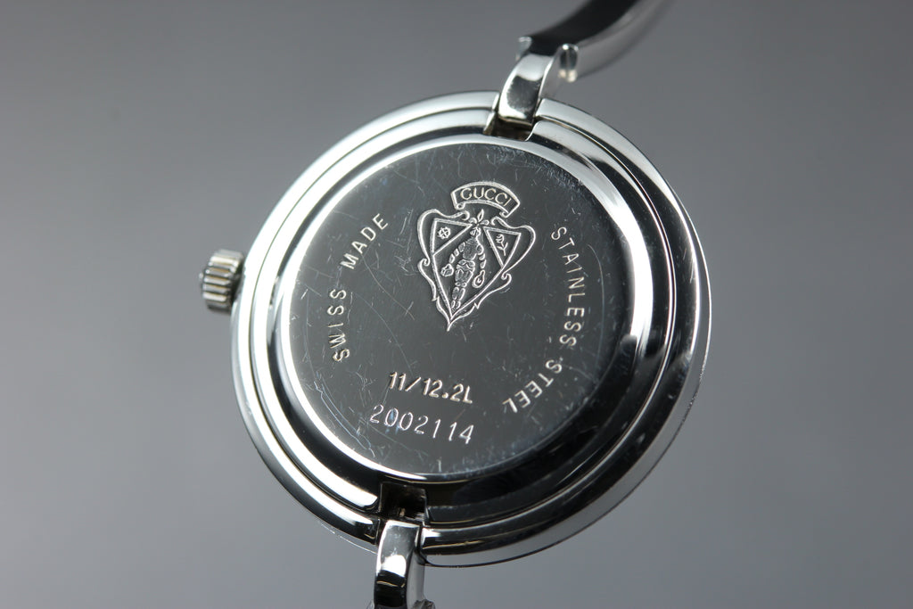 GUCCI 11/12.2L Silver 12 Color Change Bezel Women Quartz Watch, Boxed (12)