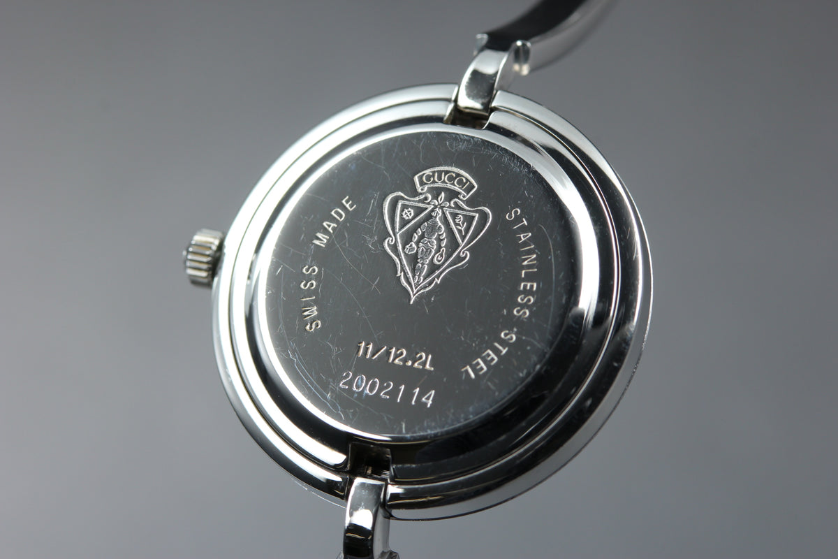 GUCCI 11/12.2L Silver 12 Color Change Bezel Women Quartz Watch, Boxed (12)