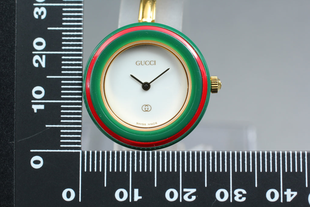 Gucci 1100-L Change Bezel 12 Colors Women's Quartz Watch, Box Papers (15)