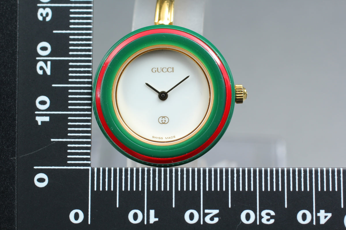 Gucci 1100-L Change Bezel 12 Colors Women's Quartz Watch, Box Papers (15)