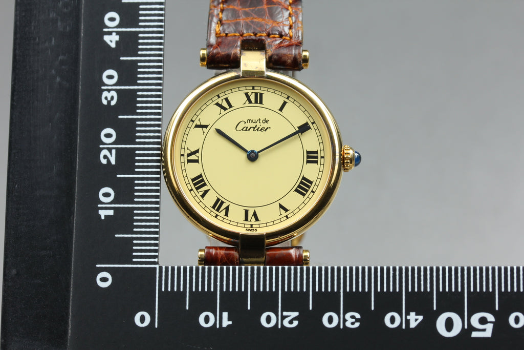 Cartier Must Vendome 590003 Vermeil Roman LM 30mm Quartz Unisex Watch (16)