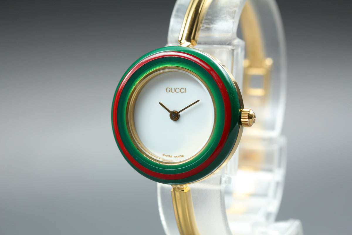 GUCCI 11/12.2 Change Bezel 12 Colors Women's Quartz Watch, Box Papers (5)