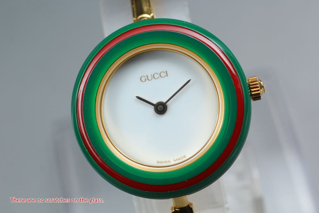 GUCCI 11/12.2 Change Bezel 12 Colors Women's Quartz Watch, Box Papers (4)