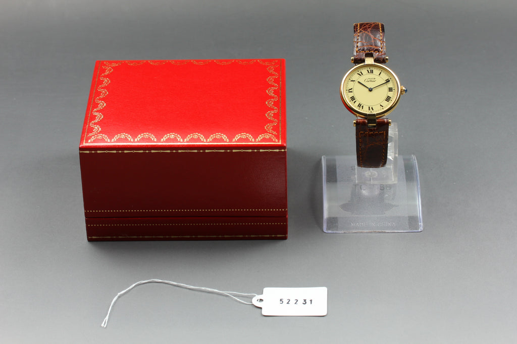 Cartier Must Vendome 590003 Vermeil Roman LM 30mm Quartz Unisex Watch (4)