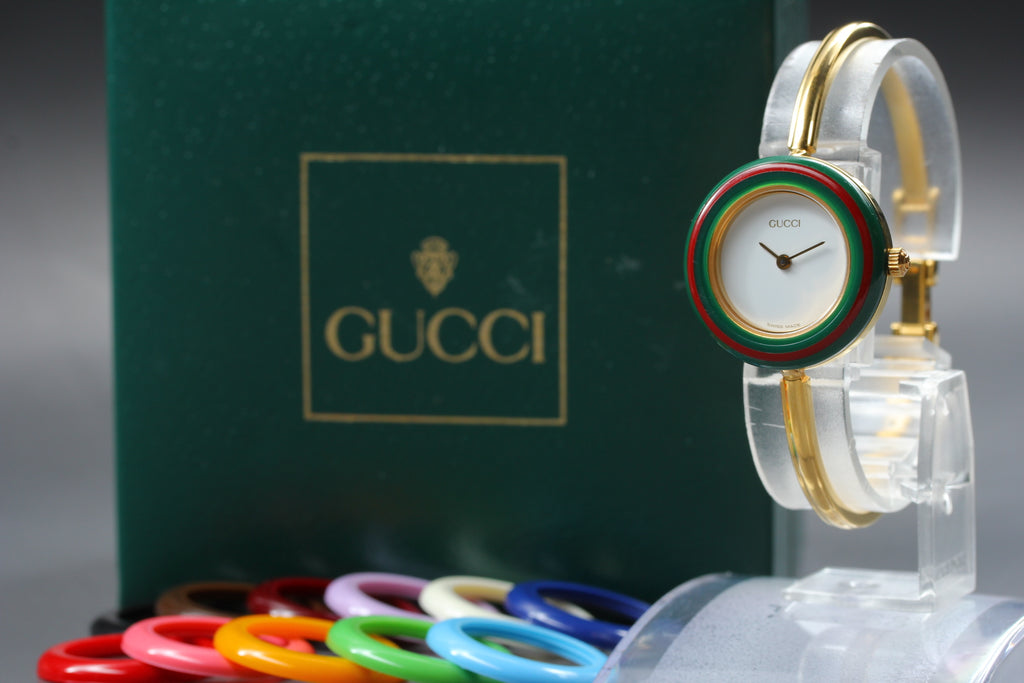 GUCCI 11/12.2 Change Bezel 12 Colors Ladies Quartz Watch, Boxed (1)