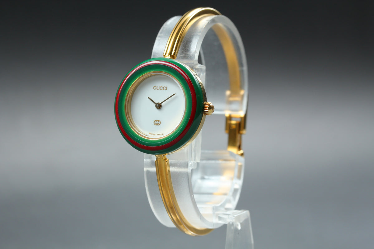 GUCCI 11/12.2 Change Bezel 12 Colors Women's Quartz Watch, Box Papers (6)