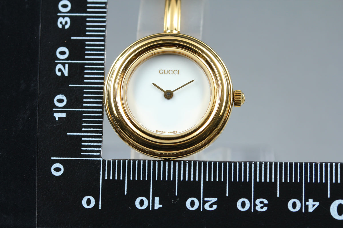 GUCCI 11/12.2 Change Bezel 12 Colors Women Qz Watch, Box Papers (16)