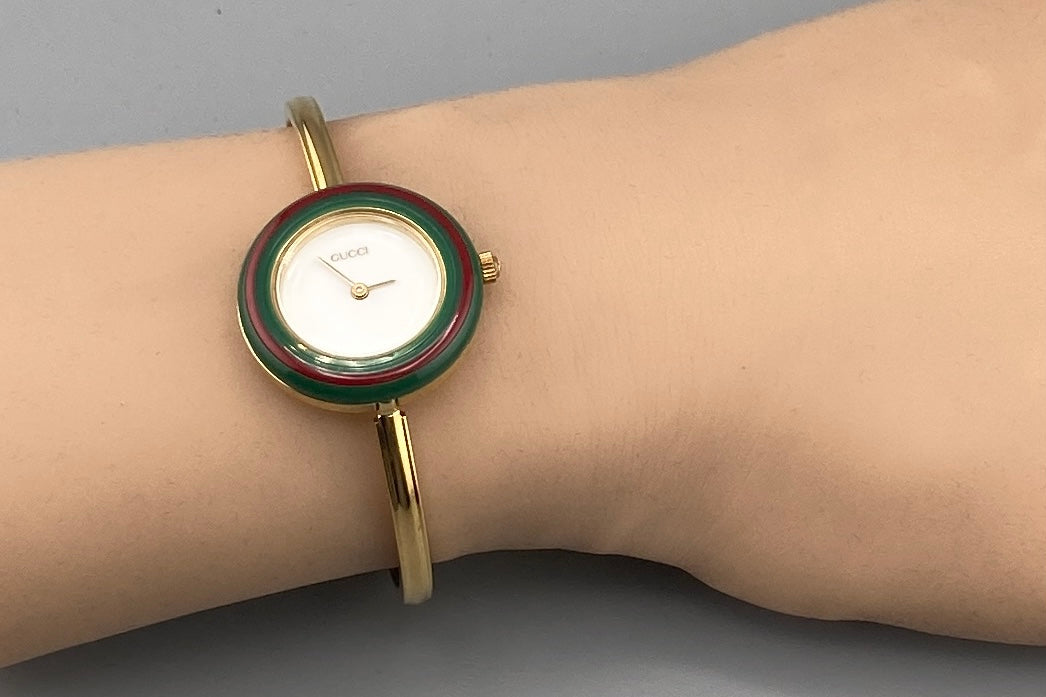 GUCCI 11/12.2 Change Bezel 12 Colors Women's Quartz Watch, Box Papers (4)