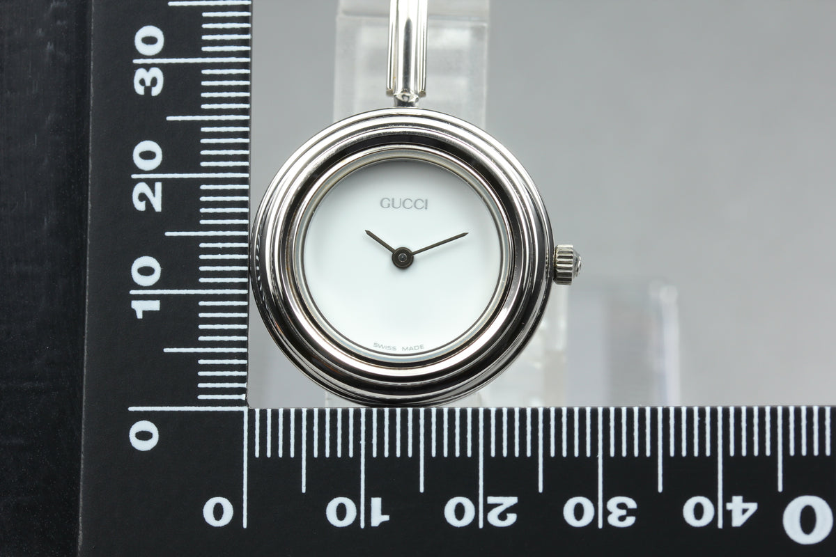 GUCCI 11/12.2L Silver 12 Colors Change Bezel Women's Qz Watch, w/ Box (17)