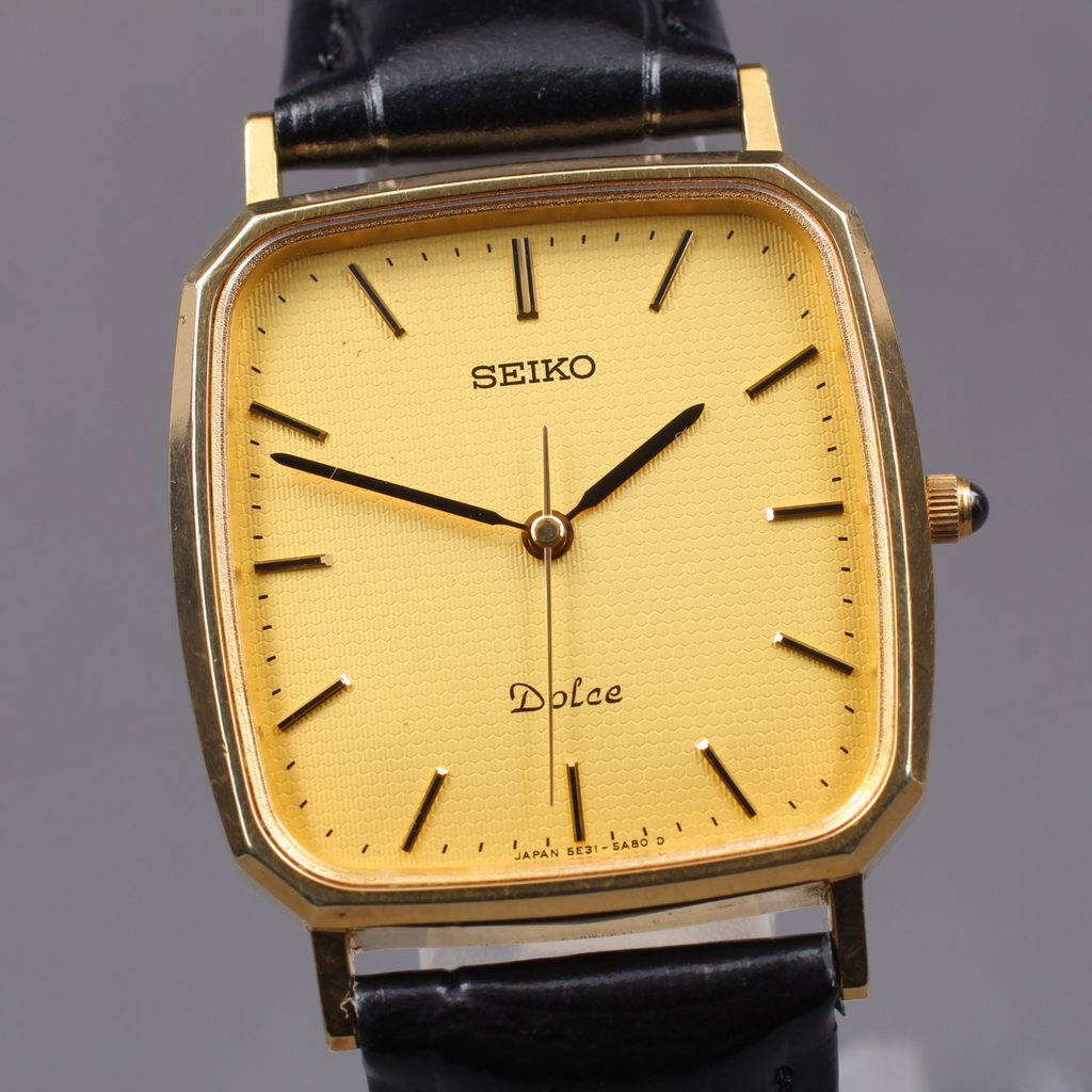 SEIKO Dolce 5E31-5A80 Gold SGP Quartz Men's Watch, 1990 (1)