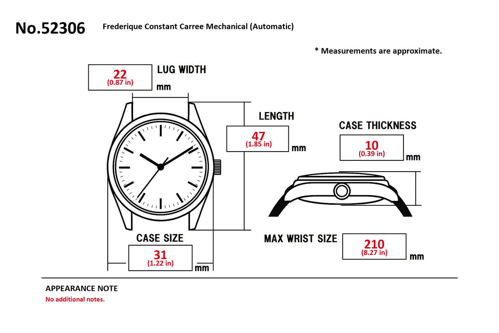 Frederique Constant Carree FC-303/310/315X4C4/5/6 Date Automatic Men's Watch (14)