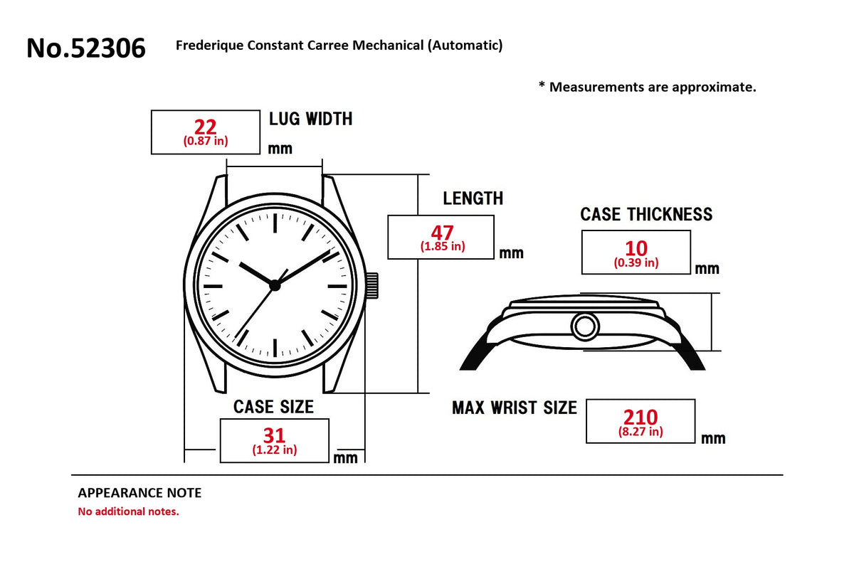 Frederique Constant Carree FC-303/310/315X4C4/5/6 Date Automatic Men's Watch (14)