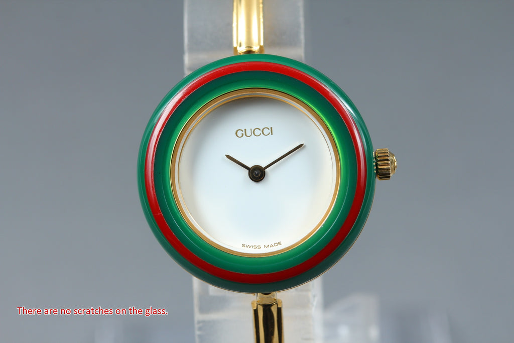 GUCCI Change Bezel 11/12 Gold Women's Quartz Watch, Boxed (3)