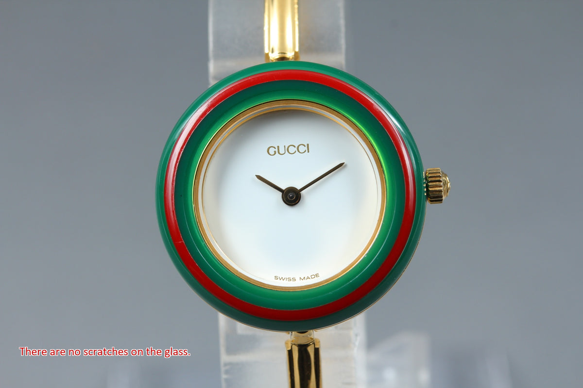 GUCCI Change Bezel 11/12 Gold Women's Quartz Watch, Boxed (3)