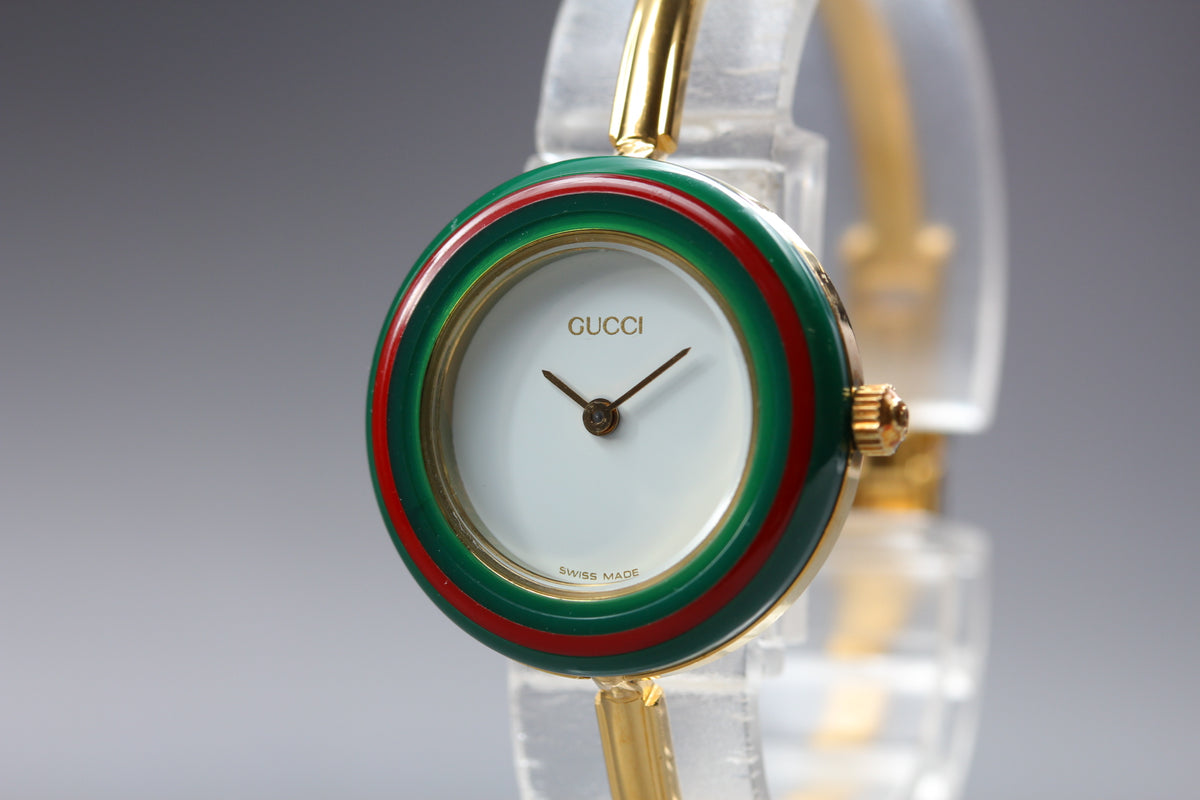 GUCCI 11/12.2 Change Bezel 12 Colors Women's Quartz Watch, Box Papers (5)