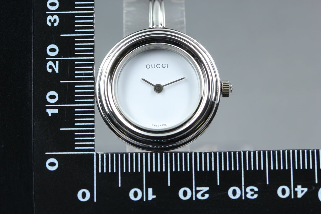 GUCCI 11/12.2L Silver 12 Color Change Bezel Women Quartz Watch, Boxed (14)