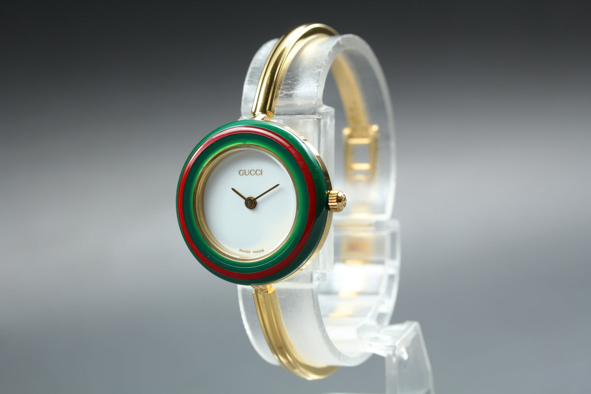 GUCCI 11/12.2 Change Bezel 12 Colors Women's Quartz Watch, Box Papers (6)