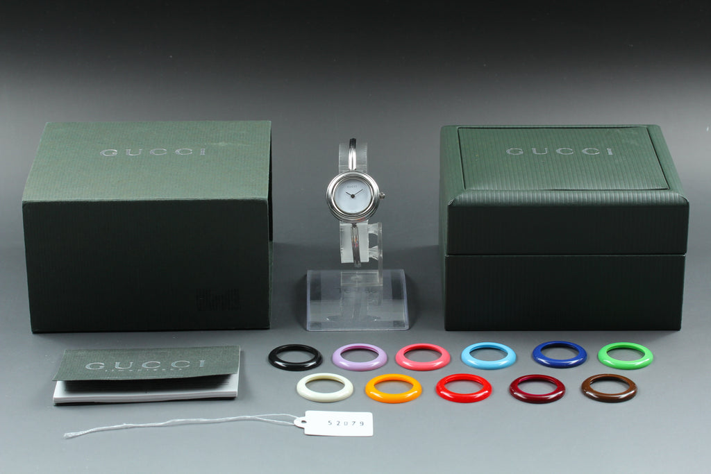 GUCCI 11/12.2L Silver 12 Colors Change Bezel Women's Qz Watch (2)