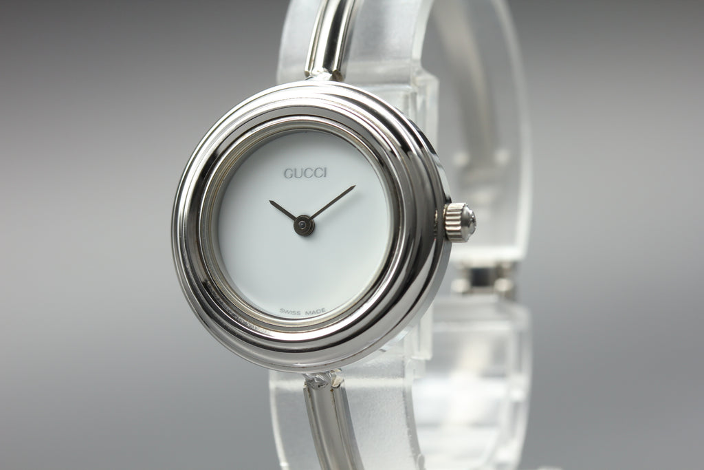 GUCCI 11/12.2L Silver 12 Colors Change Bezel Women's Qz Watch, w/ Box (5)