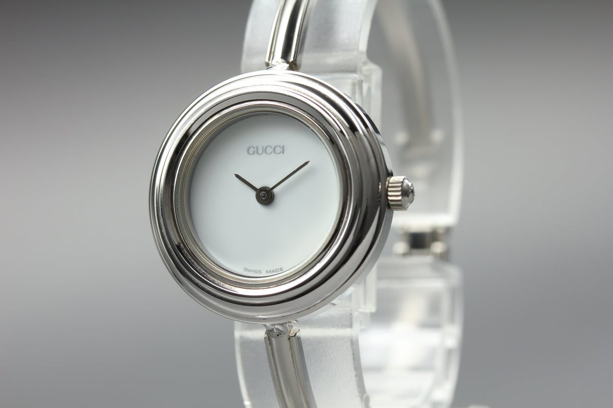 GUCCI 11/12.2L Silver 12 Colors Change Bezel Women's Qz Watch, w/ Box (5)