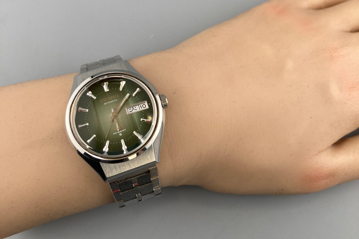 King Seiko 5626-7200 Kanji Faceted Crystal Green Automatic Men Watch (2)