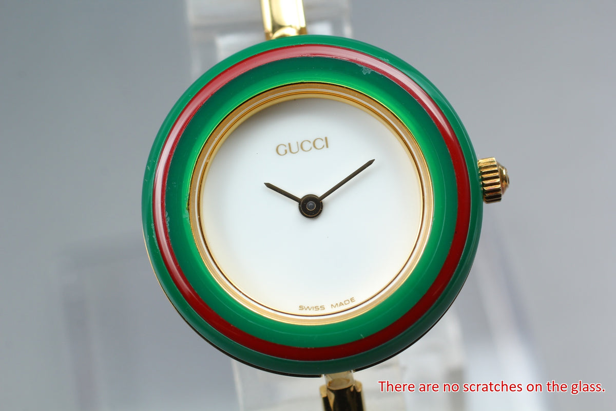 GUCCI 11/12.2 Change Bezel 12 Colors Women's Quartz Watch, Box Papers (4)