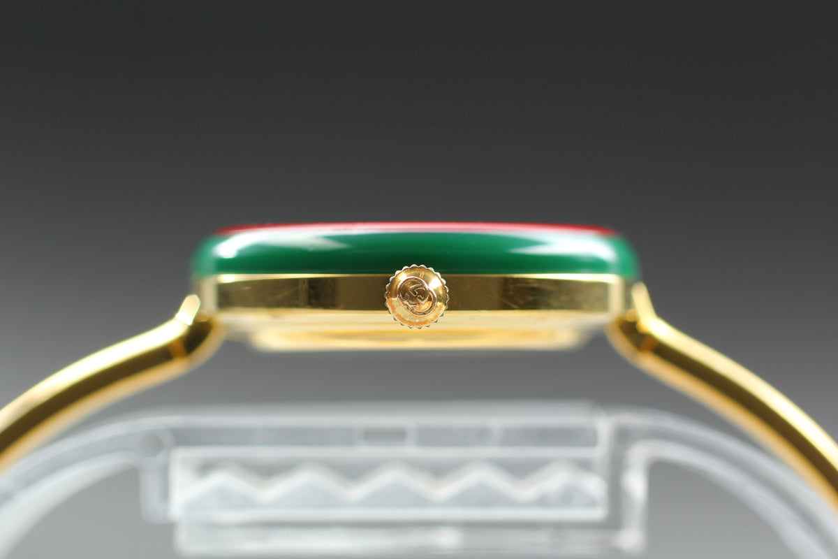 GUCCI 11/12 Change Bezel 12 Colors Woman's Quartz Watch, Boxed (9)