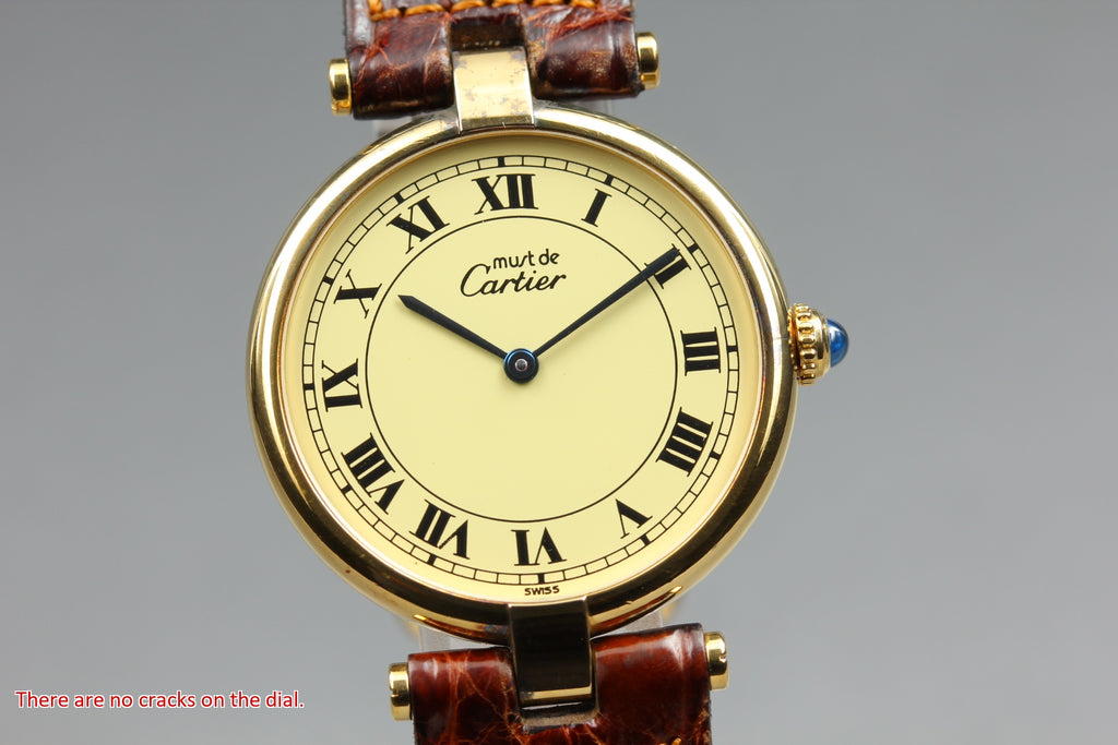 Cartier Must Vendome 590003 Vermeil Roman LM 30mm Quartz Unisex Watch (2)