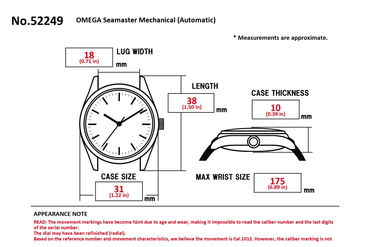 OMEGA Seamaster Cal.1012 Automatic Black Dial Men's Watch (3)