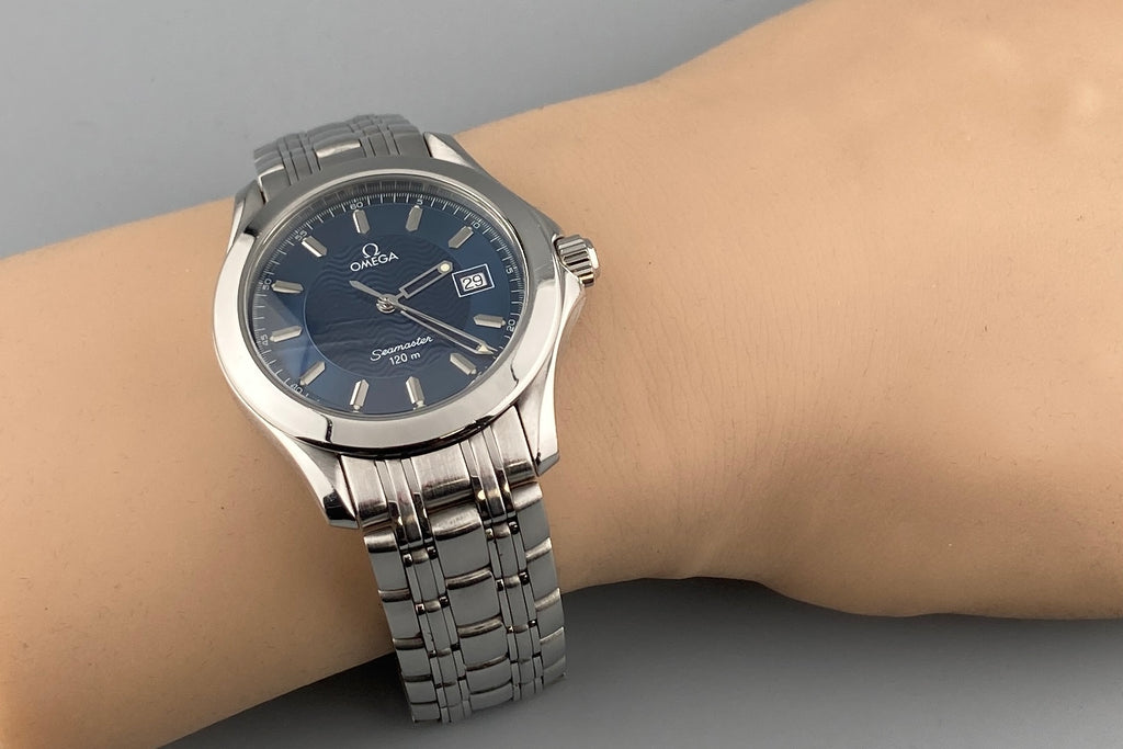 OMEGA Seamaster 120m 2511.81 Blue Wave Dial Quartz Men's Watch (2)