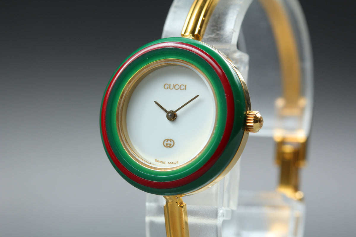 GUCCI 11/12.2 Change Bezel 12 Colors Women's Quartz Watch, Box Papers (5)