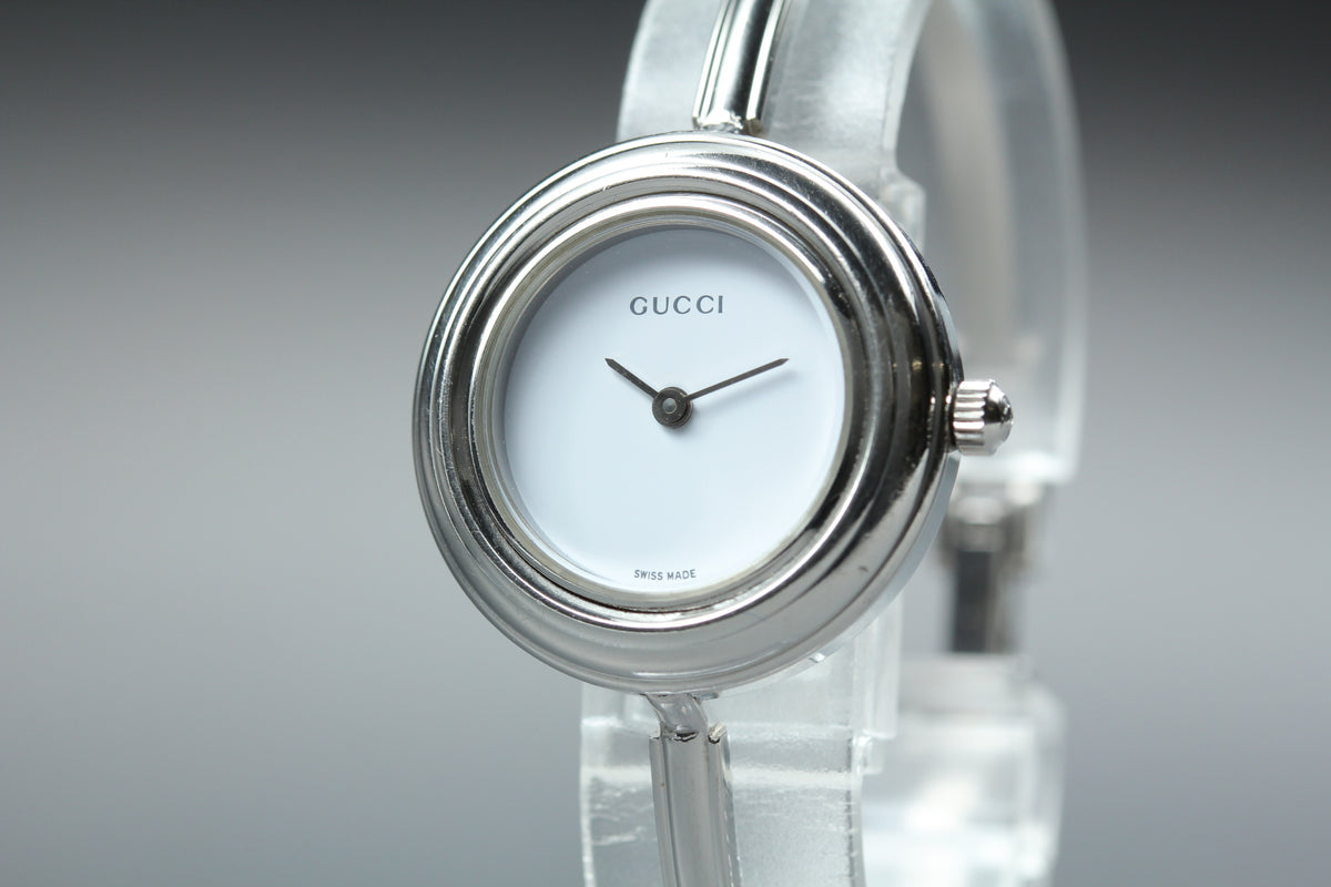 GUCCI 11/12.2L Silver 12 Colors Change Bezel Women's Qz Watch (5)