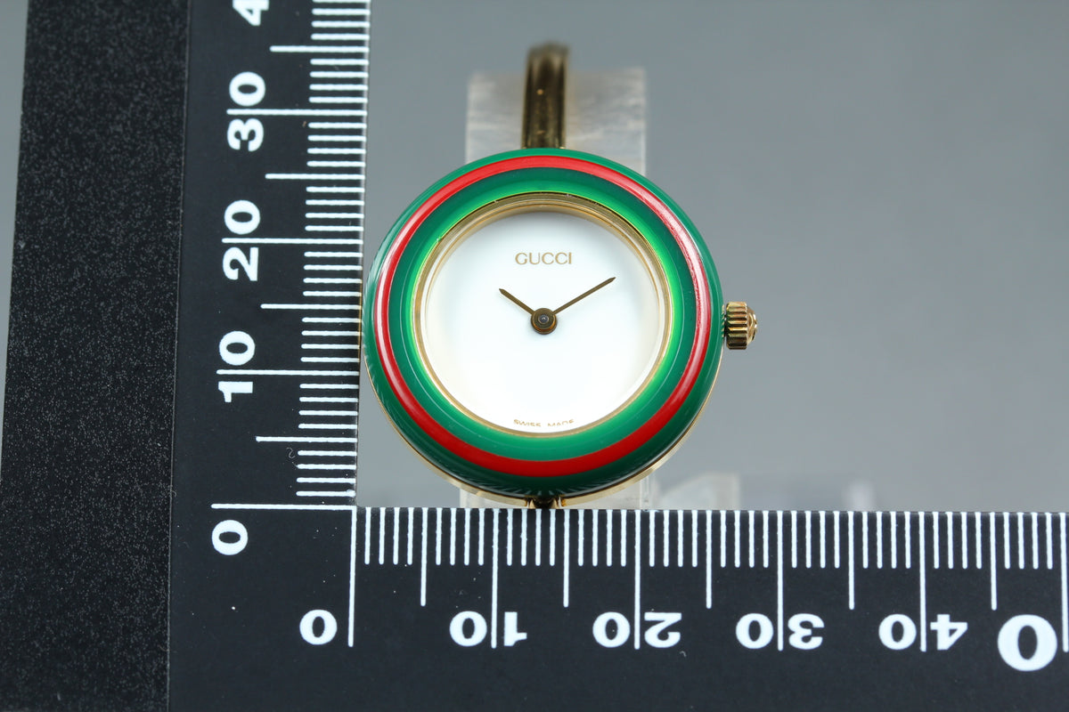 GUCCI 11/12.2 Change Bezel 12 Colors Women's Quartz Watch, Box Papers (14)