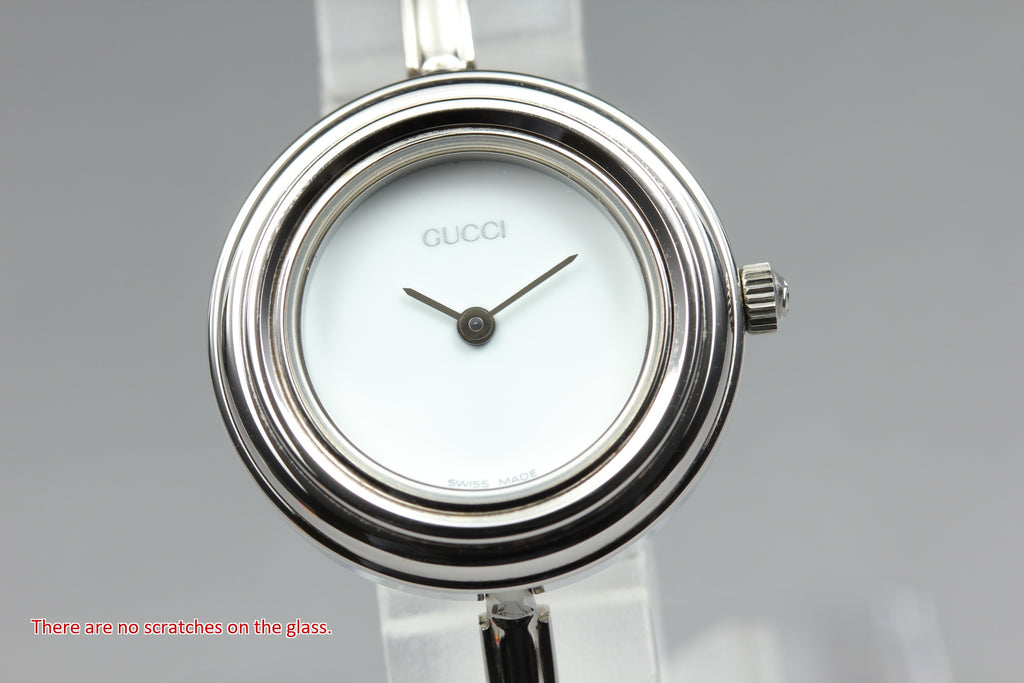 GUCCI 11/12.2L Silver 12 Colors Change Bezel Women's Qz Watch, w/ Box (3)