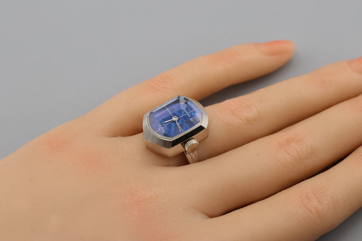 SEIKO 11-7750 Purple Women's Fancy Ring Hand Wind Watch, 1973 (2)