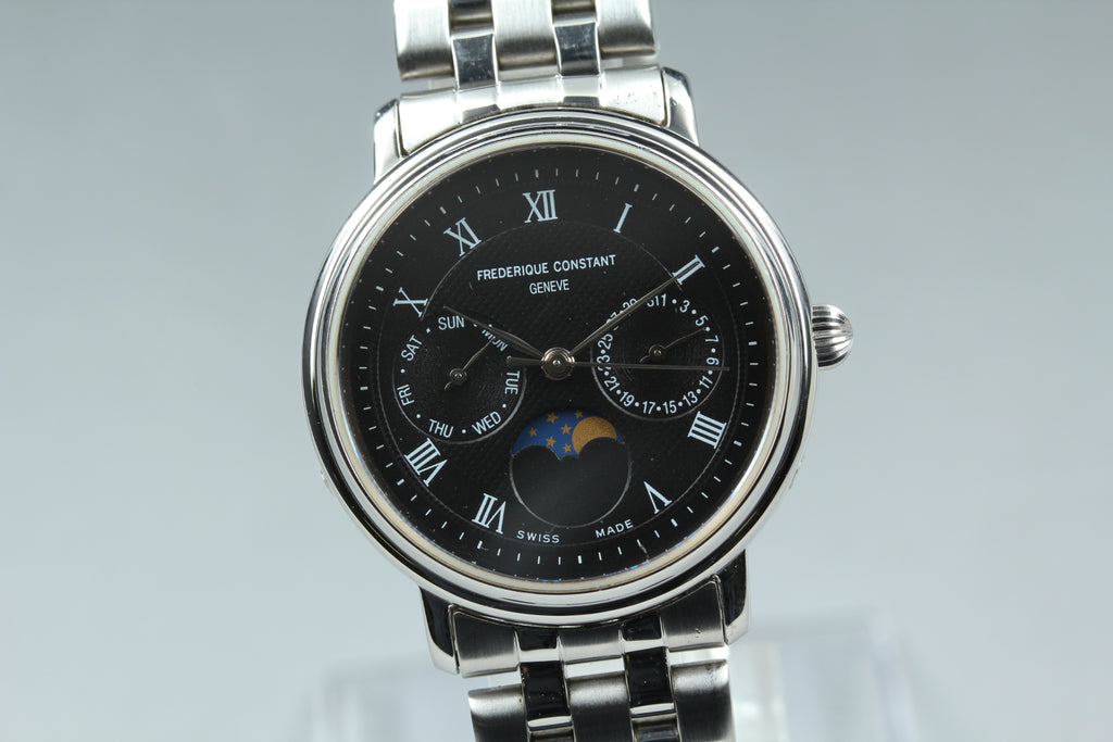 FREDERIQUE CONSTANT Moon Phase Black Dial Quartz Men's Watch (4)