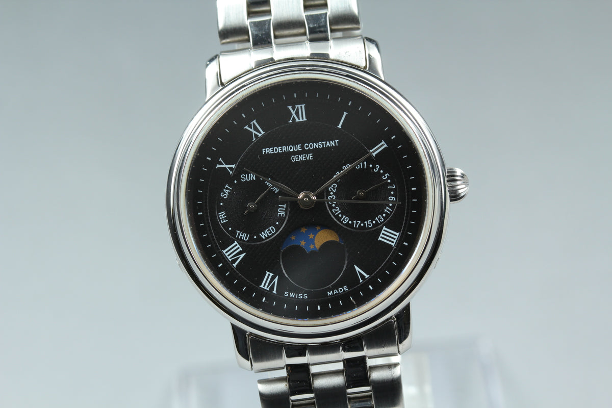 FREDERIQUE CONSTANT Moon Phase Black Dial Quartz Men's Watch (4)