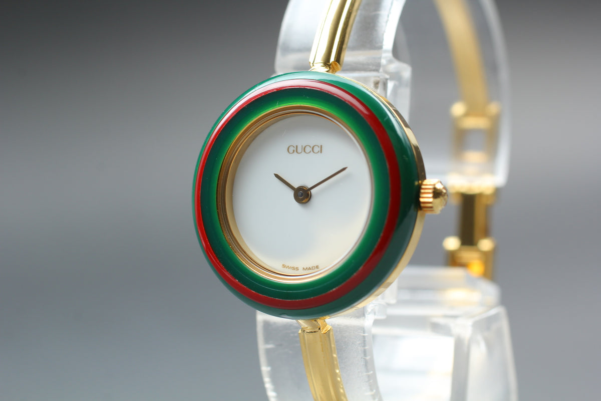 GUCCI 11/12.2 Change Bezel 12 Colors Women's Quartz Watch, Box Papers (5)