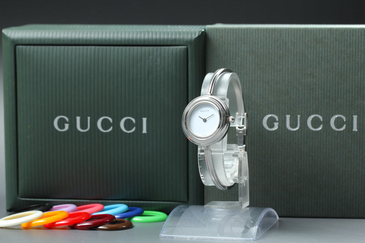 GUCCI 11/12.2L Silver 12 Colors Change Bezel Women's Qz Watch (1)