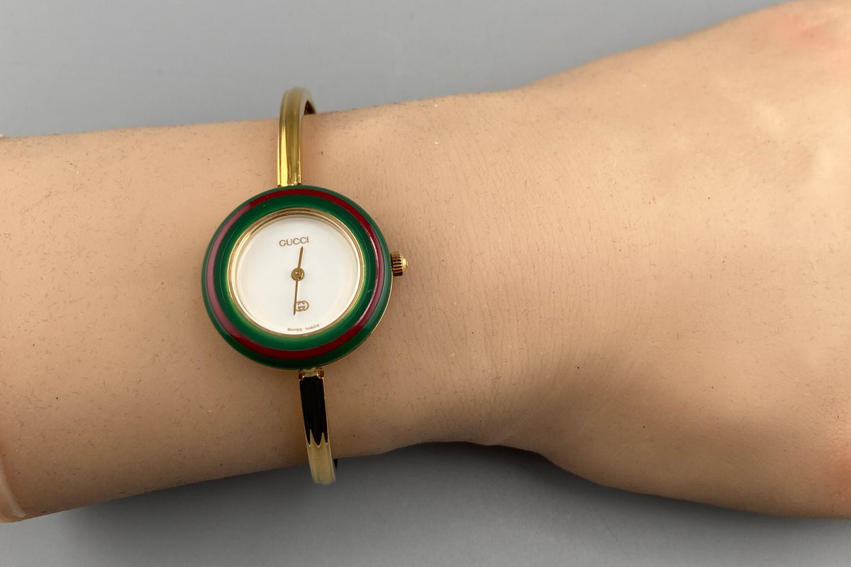 GUCCI 11/12.2 Change Bezel 12 Colors Women's Quartz Watch, Box Papers (3)