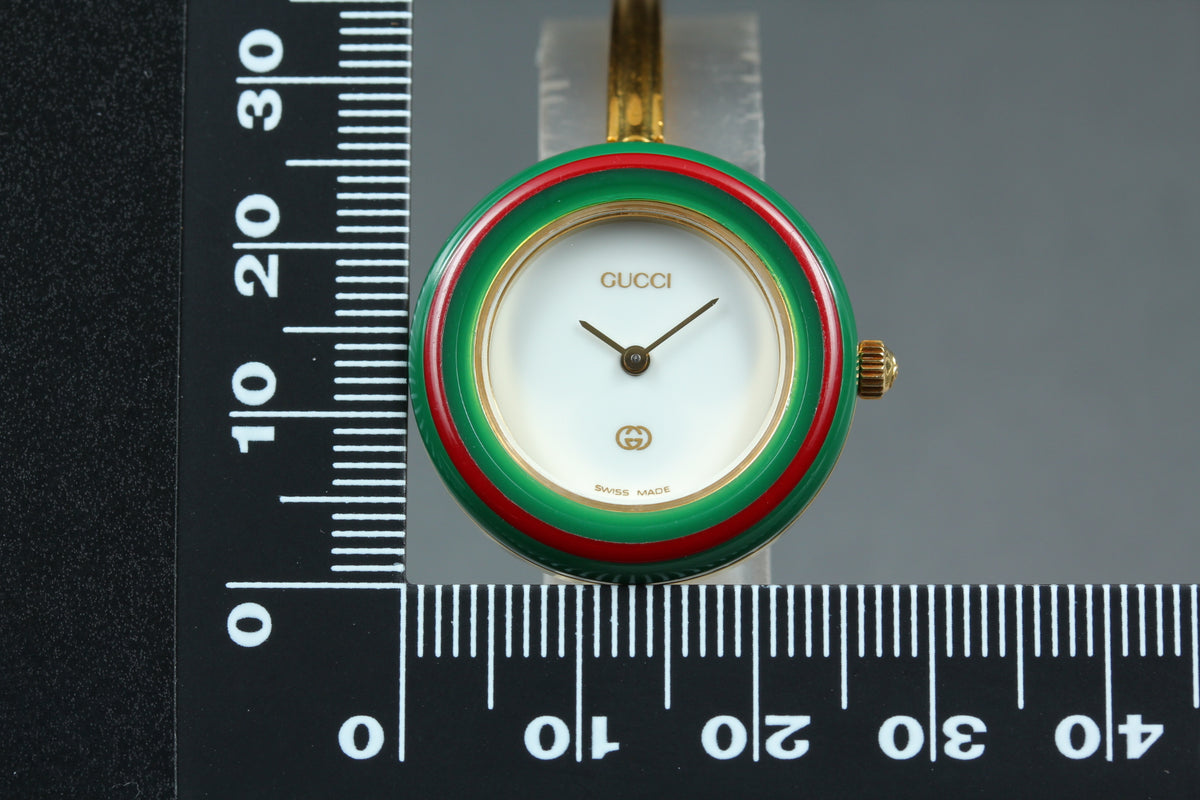 GUCCI 11/12.2 Change Bezel 12 Colors Women's Quartz Watch, Box Papers (17)
