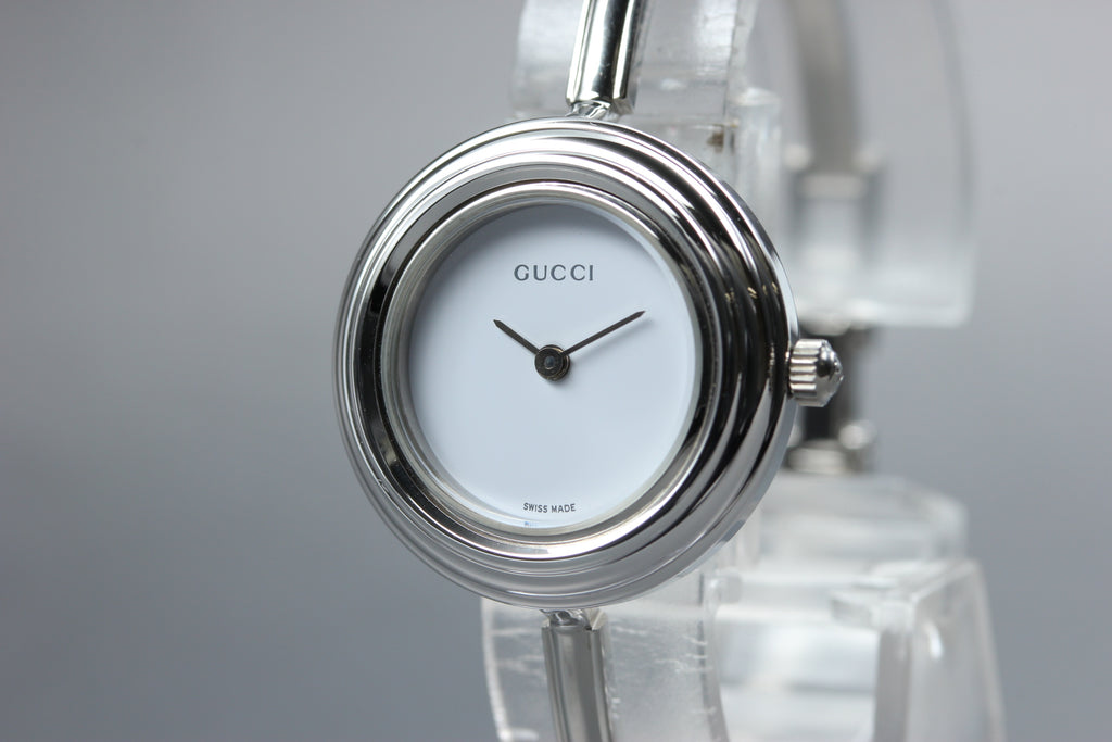 GUCCI 11/12.2L Silver 12 Color Change Bezel Women Quartz Watch, Boxed (5)