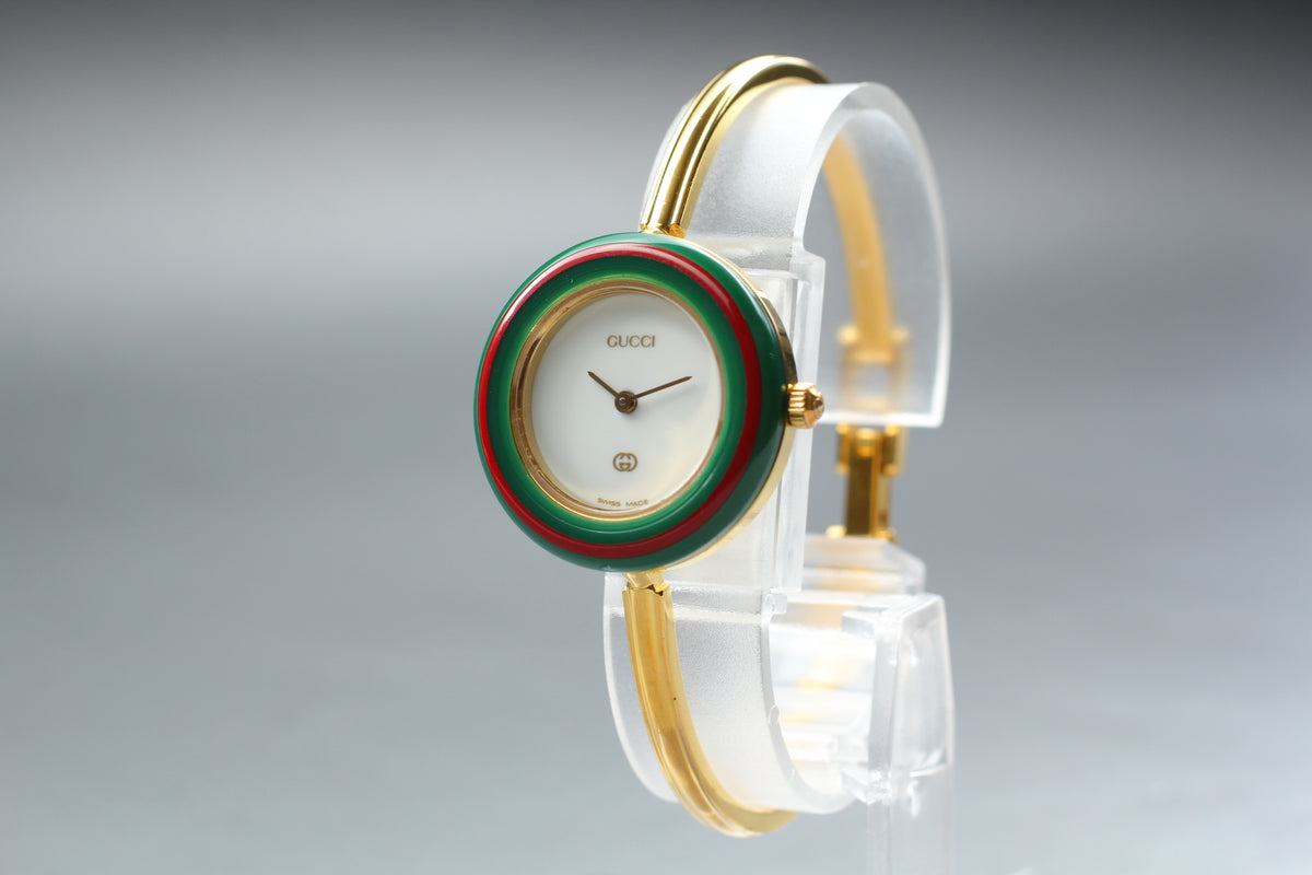 GUCCI 11/12 Change Bezel 12 Colors Woman's Quartz Watch, Boxed (6)